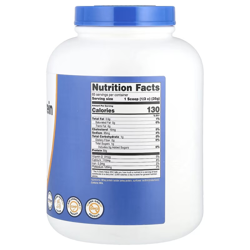 Whey Protein Isolate Unflavored supplement facts label